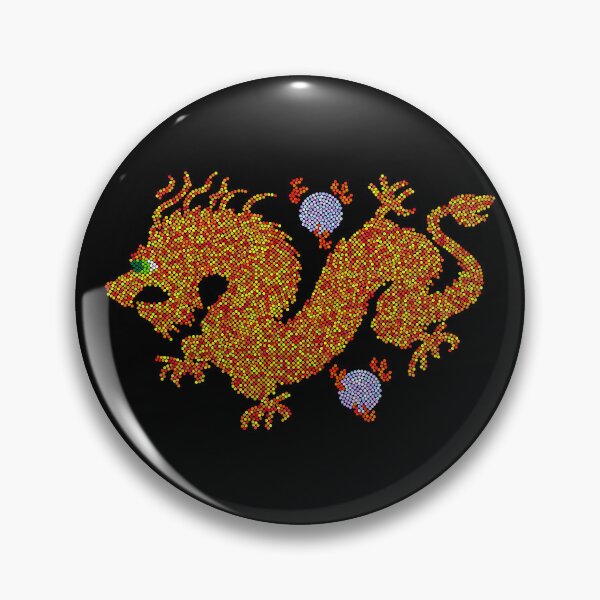 Item preview, Chinese Dragon Chasing Pearls Dot Art Mosaic designed and sold by MSBM Designs.