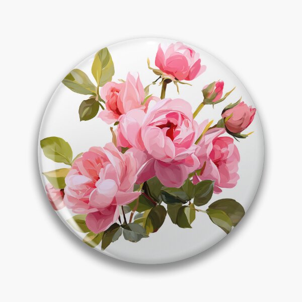 Item preview, Pink Rose Bouquet with Green Leaves - Elegant Romantic Floral Art Print designed and sold by DesignArtist.ia.