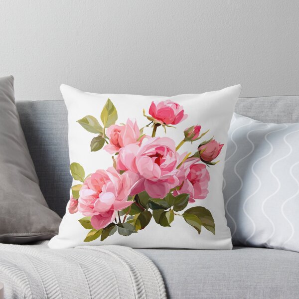 Item preview, Pink Rose Bouquet with Green Leaves - Elegant Romantic Floral Art Print designed and sold by DesignArtist.ia.