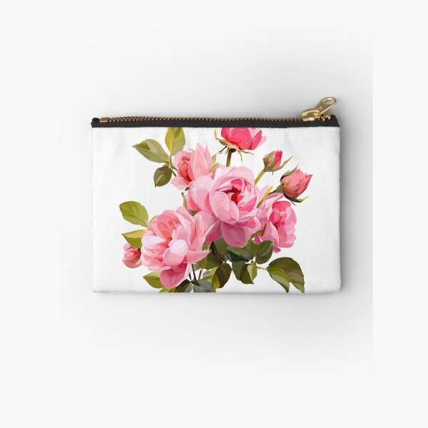 Item preview, Pink Rose Bouquet with Green Leaves - Elegant Romantic Floral Art Print designed and sold by DesignArtist.ia.