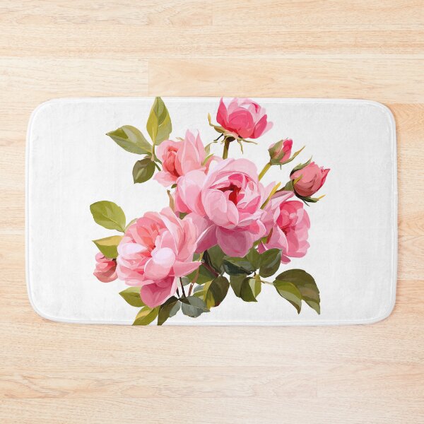 Item preview, Pink Rose Bouquet with Green Leaves - Elegant Romantic Floral Art Print designed and sold by DesignArtist.ia.