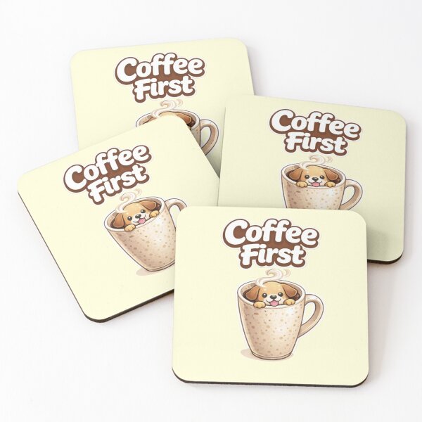 Item preview, Coffee First Cute Puppy Mug Aesthetic Tee designed and sold by annenambiro.