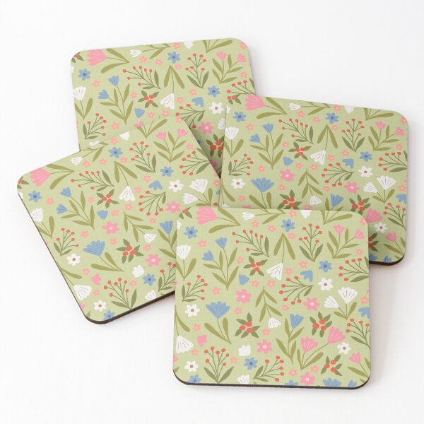 Item preview, Ditsy meadow flowers | Cute pastel and green floral design designed and sold by Illustrated by Nat.