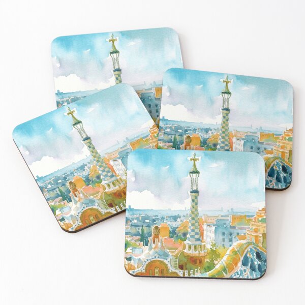 Item preview, Park Guell Barcelona Watercolor designed and sold by caracatita75.