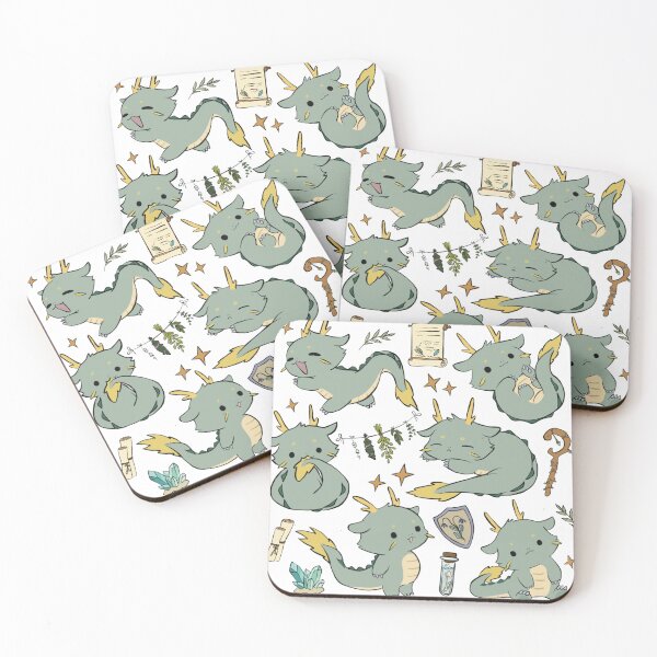 Item preview, Cute green dragons playing - kawaii fantasy dragon adventures sticker pack designed and sold by aziza-doodles.
