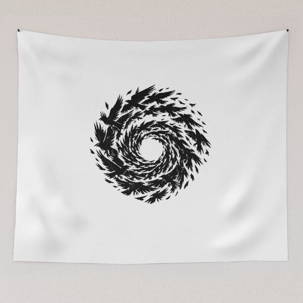 Item preview, Alfred Hitchcock Birds Swirl Spiral Flock Suspense Horror Symbol designed and sold by Aryabek.