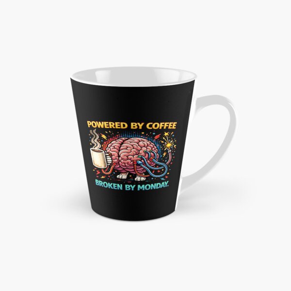 Item preview, Powered by Coffee, Broken by Monday Brain designed and sold by LOL-N-LIFESTYLE.