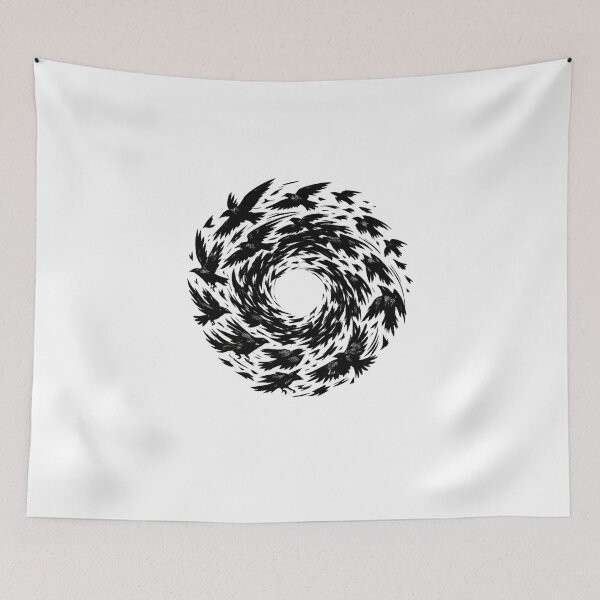 Item preview, Alfred Hitchcock Bird Vortex Circular Flock Suspense Thriller Visual designed and sold by Aryabek.