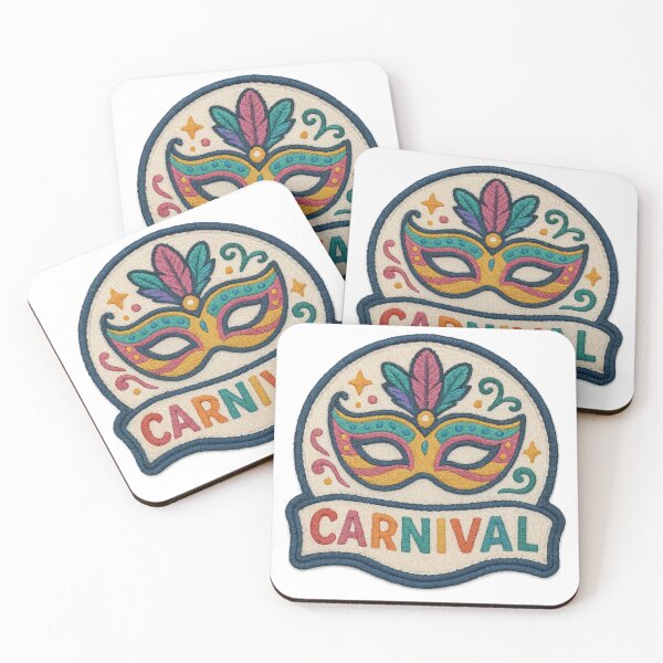 Item preview, Carnival Masquerade Mask - Embroidered Patch Style Design designed and sold by myforestfog.