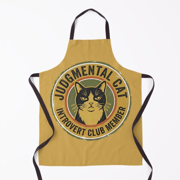 Item preview, Judgmental Cat Introvert Club Member – Funny Retro Social Anxiety designed and sold by ZyxDes.