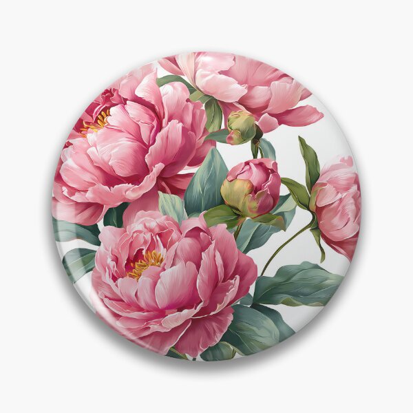 Item preview, Pink Peony Bouquet with Green Leaves - Elegant Romantic Floral Art Print designed and sold by DesignArtist.ia.