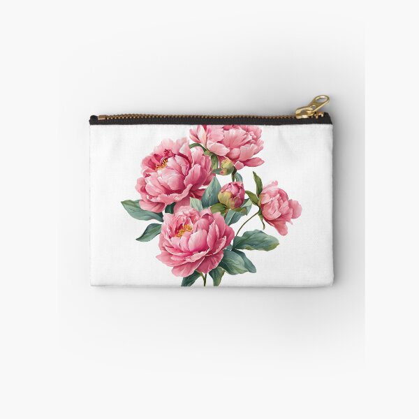 Item preview, Pink Peony Bouquet with Green Leaves - Elegant Romantic Floral Art Print designed and sold by DesignArtist.ia.