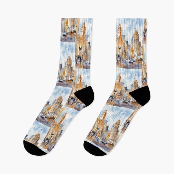 Item preview, Chicago Michigan Avenue Watercolor   designed and sold by caracatita75.