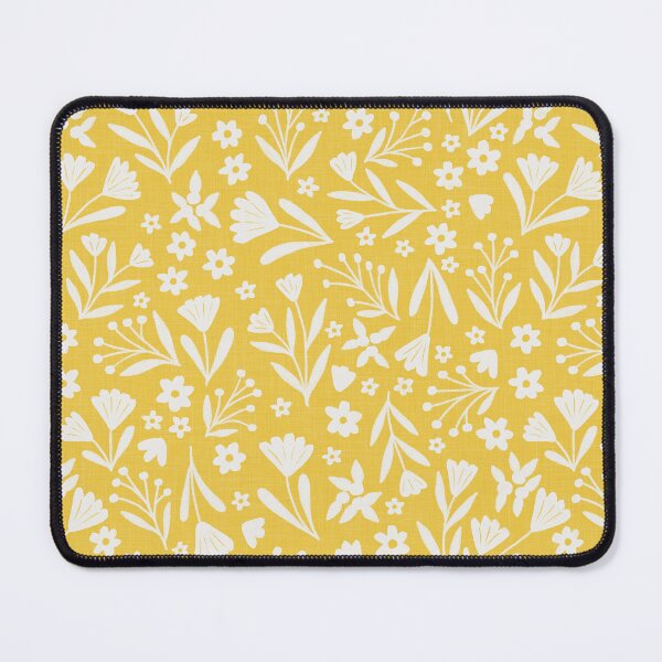 Item preview, Ditsy meadow flowers | Cute warm mustard yellow floral design designed and sold by Illustrated by Nat.