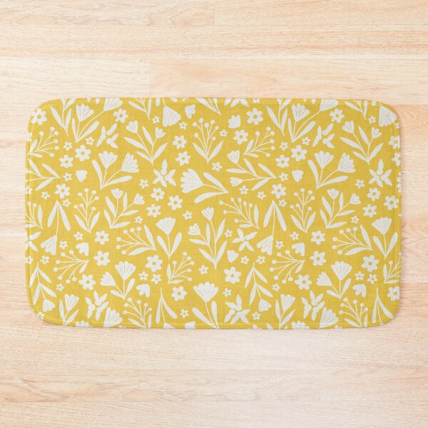 Item preview, Ditsy meadow flowers | Cute warm mustard yellow floral design designed and sold by Illustrated by Nat.