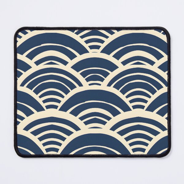 Item preview, Minimal Japanese Wave Pattern – Blue Wave Flow designed and sold by Hashola Designs.