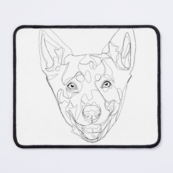 Item preview, Q for Queensland Heeler part of A to Z Alphabet Line Art Series designed and sold by Mauras-Designs.
