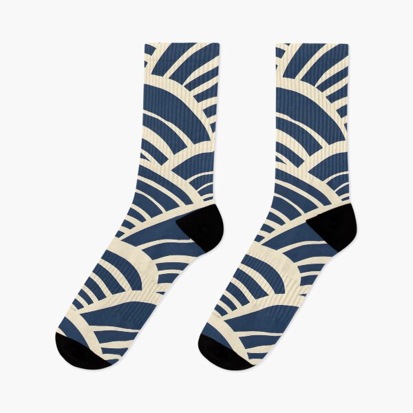 Item preview, Minimal Japanese Wave Pattern – Blue Wave Flow designed and sold by Hashola Designs.