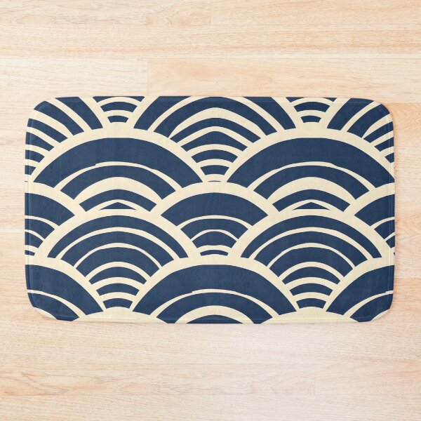 Item preview, Minimal Japanese Wave Pattern – Blue Wave Flow designed and sold by Hashola Designs.