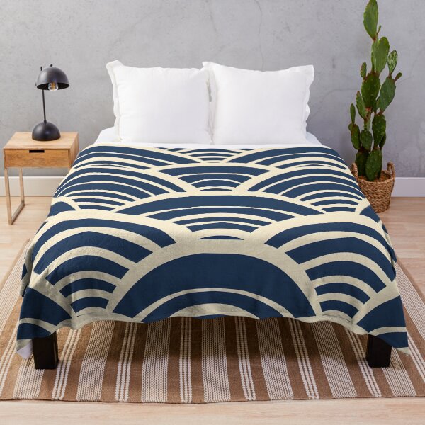 Item preview, Minimal Japanese Wave Pattern – Blue Wave Flow designed and sold by Hashola Designs.