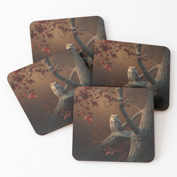 Item preview, A Great Horned Owl perched on an ancient oak at dusk, Birds in Motion designed and sold by CDC40.