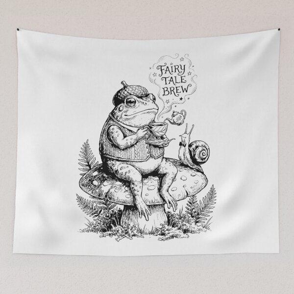 Item preview, Toadstool Tea Time Gentleman - Whimsical Cottagecore designed and sold by bapupa.