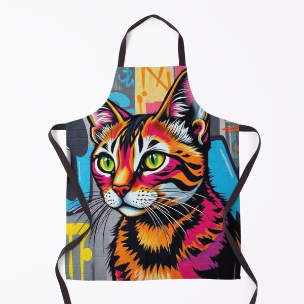 Item preview, Urban cat in front of graffiti mural designed and sold by RAISC.