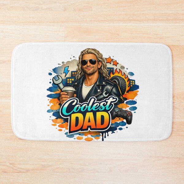 Item preview, Urban Coolest Dadlong blonde hair wavy hair men surfer rock Mechanic Gamer Coffee Street Art Father's Day designed and sold by VISO-art.