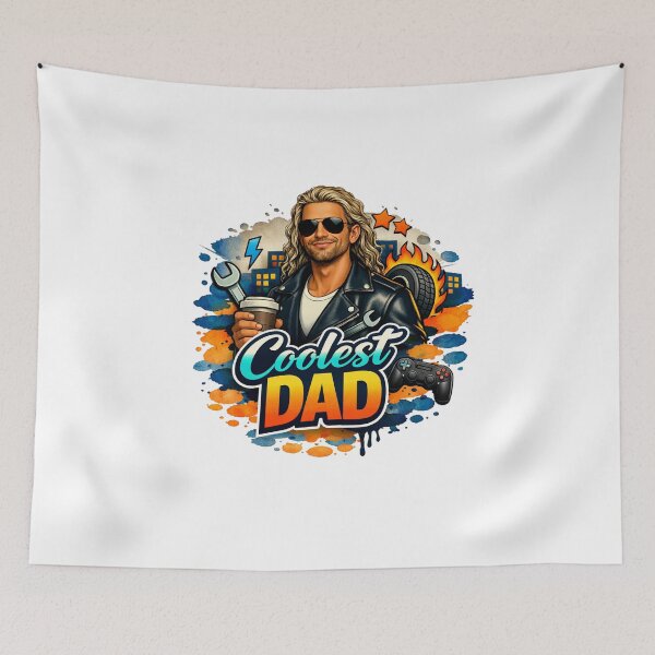 Item preview, Urban Coolest Dadlong blonde hair wavy hair men surfer rock Mechanic Gamer Coffee Street Art Father's Day designed and sold by VISO-art.