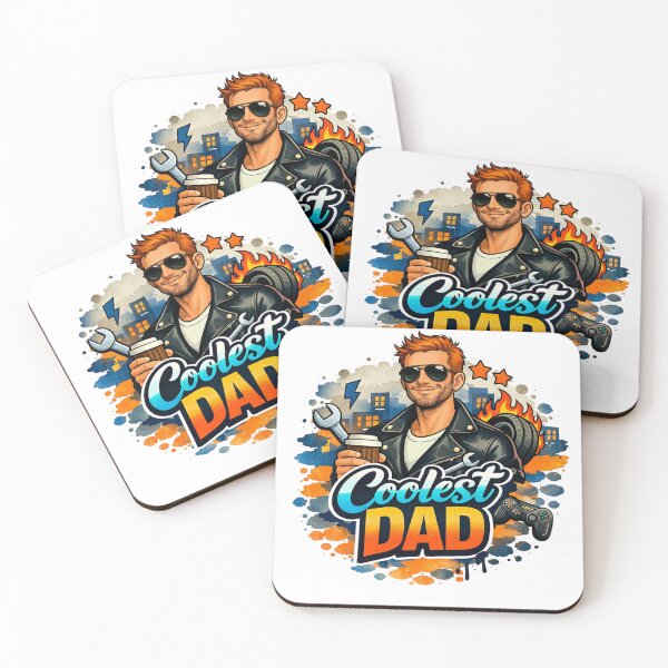 Item preview, Urban Coolest Dad Red head ginder hair Mechanic Gamer Coffee Street Art Father's Day designed and sold by VISO-art.