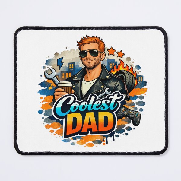 Item preview, Urban Coolest Dad Red head ginder hair Mechanic Gamer Coffee Street Art Father's Day designed and sold by VISO-art.