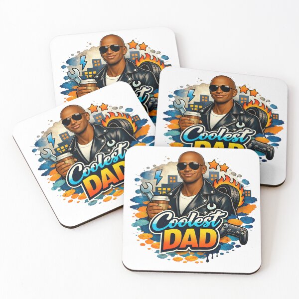 Item preview, Urban Coolest Dadlong bald men no hair black skin Mechanic Gamer Coffee Street Art Father's Day designed and sold by VISO-art.