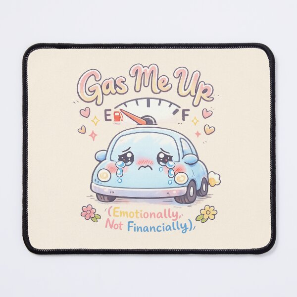 Item preview, Cute Crying Car Empty Fuel Gauge Kawaii Sticker - Gas Me Up Emotionally Not Financially | Funny Relatable Aesthetic designed and sold by PopCulturePixel.