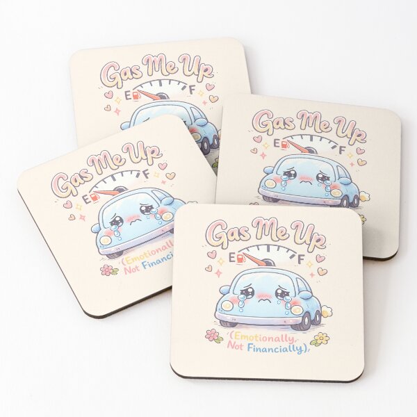 Item preview, Cute Crying Car Empty Fuel Gauge Kawaii Sticker - Gas Me Up Emotionally Not Financially | Funny Relatable Aesthetic designed and sold by PopCulturePixel.