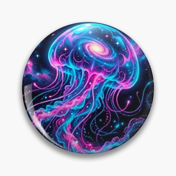 Item preview, The Cosmic Jellyfish - Celestial Wanderer Space Nebula & Vaporwave Art designed and sold by MT-Hub | Cute Aesthetic Art, Stickers & Phone Cases.