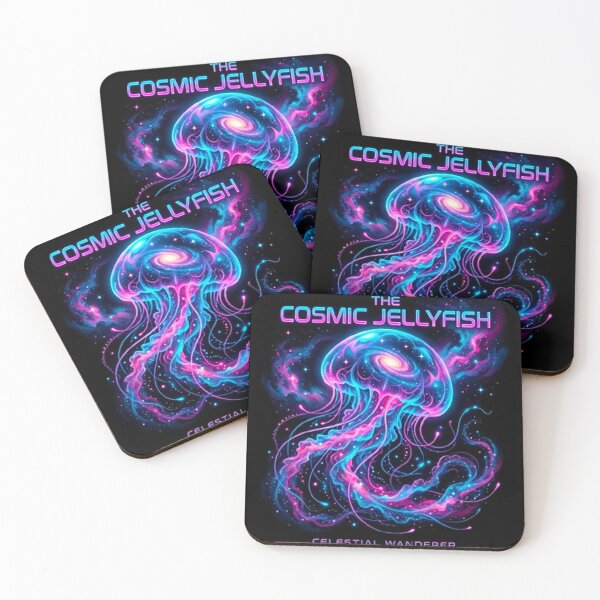 Item preview, The Cosmic Jellyfish - Celestial Wanderer Space Nebula & Vaporwave Art designed and sold by MT-Hub | Cute Aesthetic Art, Stickers & Phone Cases.