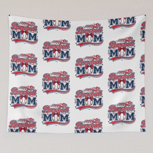 Item preview, Red Navy Baseball Mom Coquette Bow Stars designed and sold by DizzyShirts1.