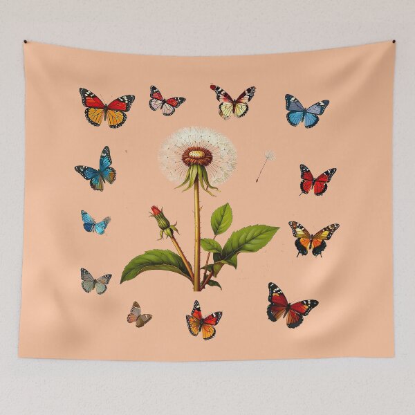 Item preview, Dandelion flower with butterflies designed and sold by Creative Visualize.