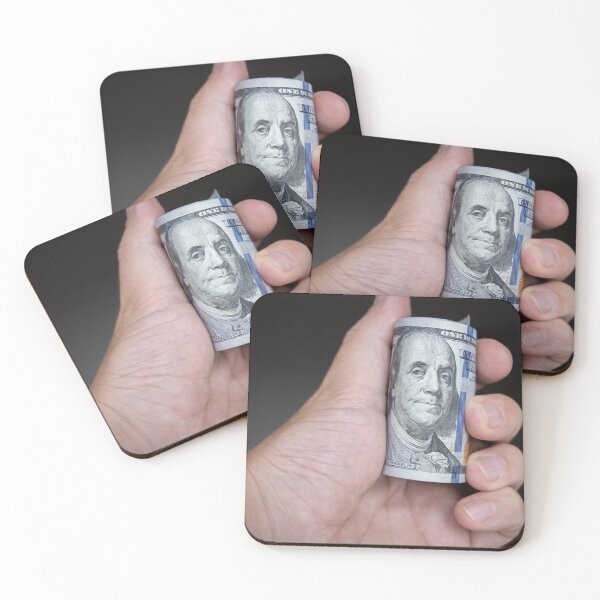 Item preview, Hand Holding Rolled US Dollar Bill Close-Up Finance Concept designed and sold by VisualMoodFoto.