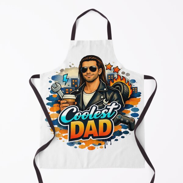 Item preview, Urban Coolest Dadlong long brown hair rock metal fan Mechanic Gamer Coffee Street Art Father's Day designed and sold by VISO-art.