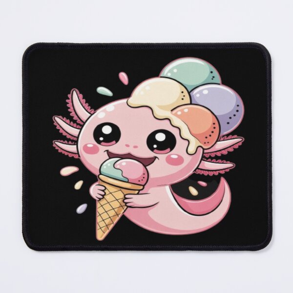 Item preview, Cute Axolotl Eating Ice Cream Kawaii designed and sold by DailySparks.