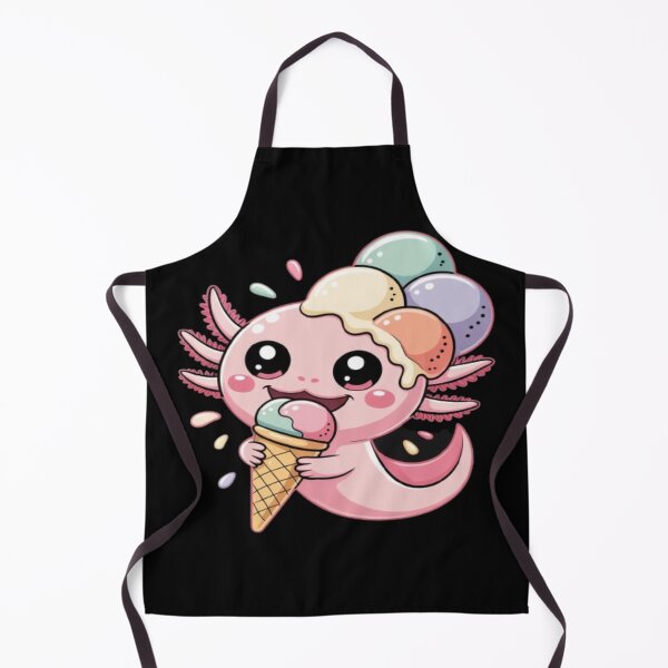Item preview, Cute Axolotl Eating Ice Cream Kawaii designed and sold by DailySparks.