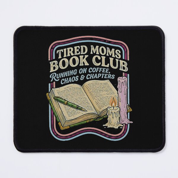 Item preview, Tired Moms Book Club Coffee Chaos Chapters Open Book Candle designed and sold by graphixpolash.
