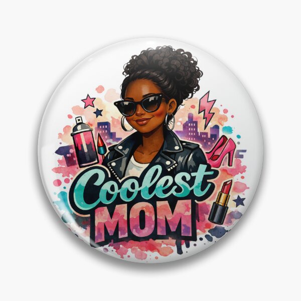 Item preview, Coolest Mom Ever Graffiti Art Fashion Black hair black skin Afroamerican funky Mother designed and sold by VISO-art.