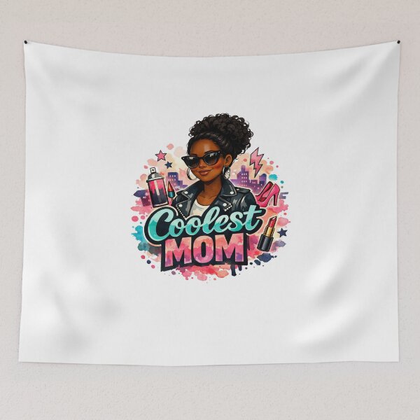 Item preview, Coolest Mom Ever Graffiti Art Fashion Black hair black skin Afroamerican funky Mother designed and sold by VISO-art.