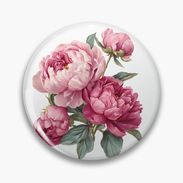 Item preview, Pink Peony Bouquet with Green Leaves - Elegant Romantic Floral Art Print designed and sold by DesignArtist.ia.