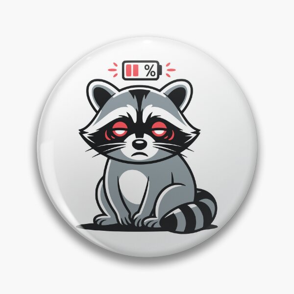 Aperçu de l'œuvre Raton laveur fatigué, batterie faible - Humeur relatable, panda poubelle créée et vendue par MavtM.