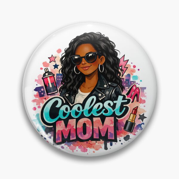 Item preview, Copy of Coolest Mom Ever Graffiti Art Fashion long Black hair black skin Afroamerican funky Mother designed and sold by VISO-art.