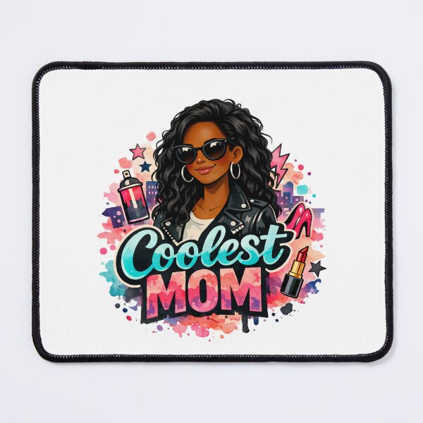 Item preview, Copy of Coolest Mom Ever Graffiti Art Fashion long Black hair black skin Afroamerican funky Mother designed and sold by VISO-art.