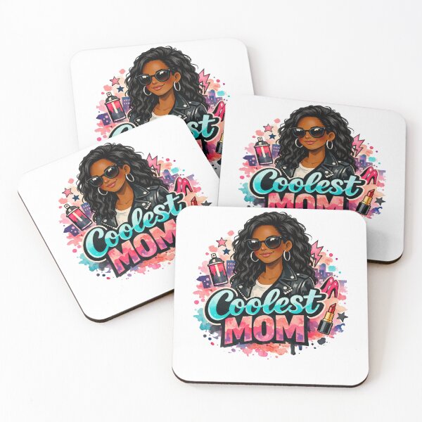 Item preview, Copy of Coolest Mom Ever Graffiti Art Fashion long Black hair black skin Afroamerican funky Mother designed and sold by VISO-art.